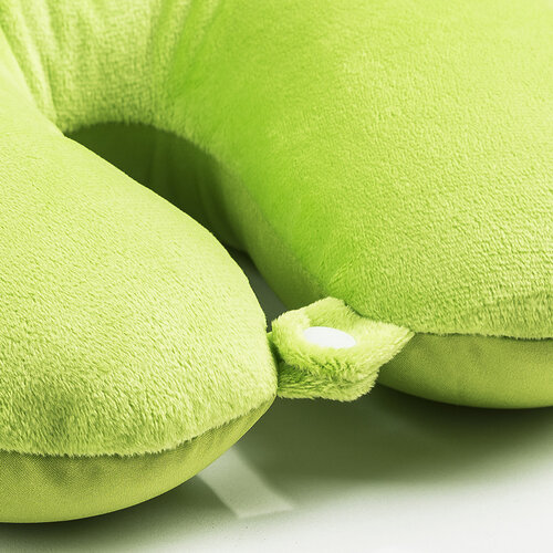 Poduszka podróżna rogal z mikrokuleczkami zielony,, 29 x 31 cm
