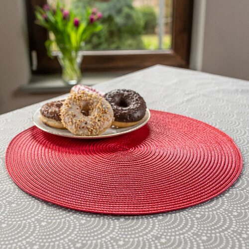 Altom Serving set Straw rdeča, premer 38 cm, set 4kosov