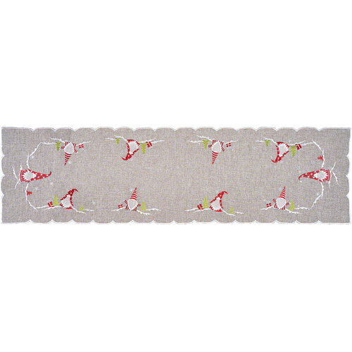 Weihnachts-Tischdecke Elfen grau , 40 x 140 cm