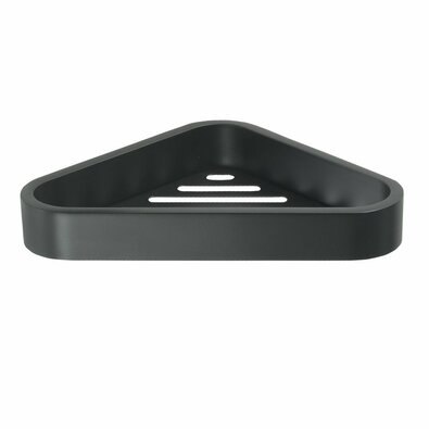 GEDY 328314 Inteligentna półka narożna podprysznic, 17 x 3 x 17 cm, czarny mat