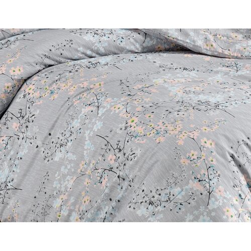 Lenjerie de pat din bumbac BedTex Firuze gri , 220x 200 cm, 2x 70 x 90 cm