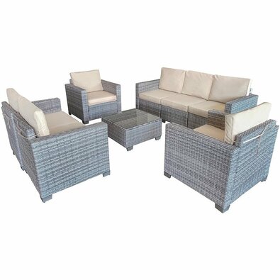Duży zestaw ogrodowy Dorada, szary/beżowy