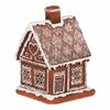 Vánoční dekorace Perníková chaloupka, polyresin, LED, hnědá