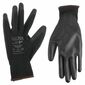 Sixtol Mănuși de lucru GLOVE PE-PU 9 negru,mărimea 9"