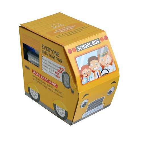 LocknLock Sada dóz s fľašou a príborom School Bus