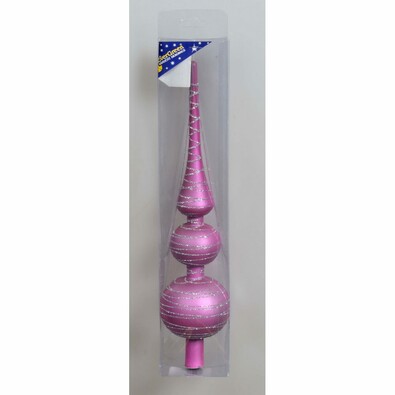 Vârf de brad Stripes roz, 30 cm