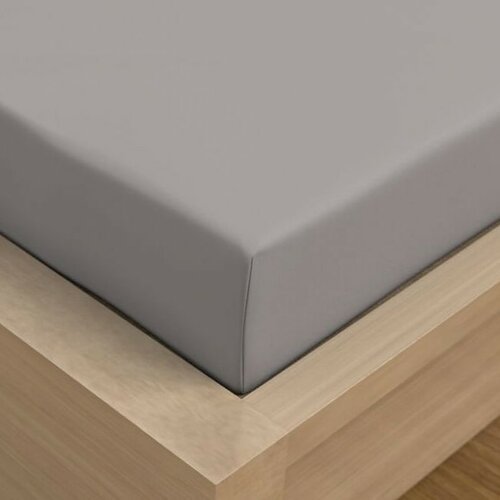 Kvalitex Cearșaf din satin cu elastic, grideschis, 180 x 200 cm