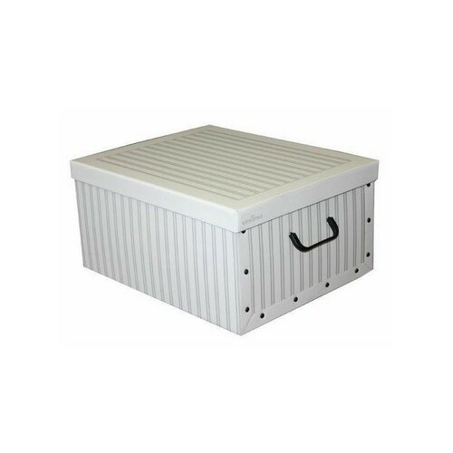 Compactor Skládací úložná krabice - karton box Compactor Anton 50 x 40 x 25 cm, bílá / šedá