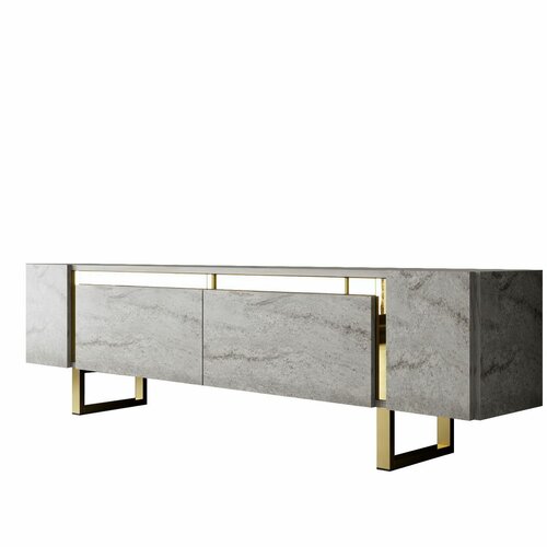 Televizní stolek Yildiz Travertine and Gold