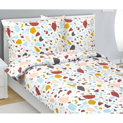 Bellatex Flanelové povlečení Mozaika, 140 x 200 cm, 70 x 90 cm