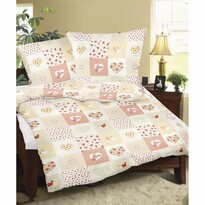 Bellatex Pościel flanelowa Serce patchwork, 140 x 200 cm, 70 x 90 cm Bellatex Pościel flanelowa Serce patchwork, 140 x 200 cm, 70 x 90 cm