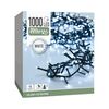 Venkovní světelný řetěz Microcluster, 20 m, 1000 LED, studená bílá, časovač, IP4