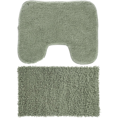 Komplet dywaników łazienkowych zielony, 50 x 70 cm, 40 x 50 cm