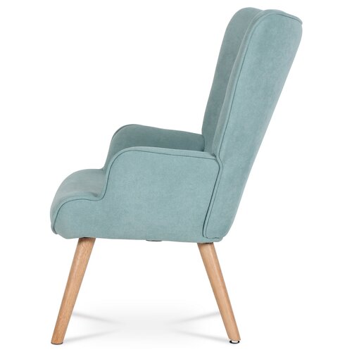 Fotel BLUE2, türkiz, lábtartóval