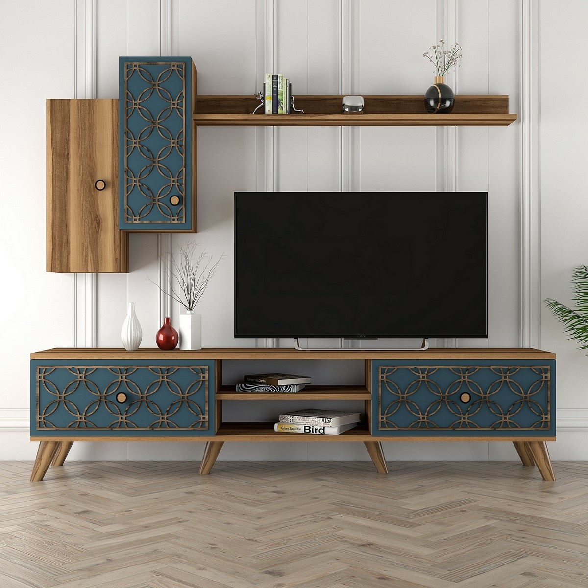 Televízna stena Classe Walnut and Chalcedony