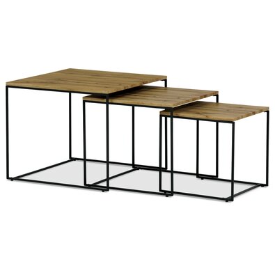 Konferenciaasztalok szett, vad tölgy, 3 db