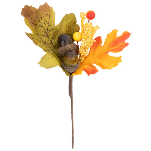 Jesienna dekoracja gałązka z dziką różą, 18 cm