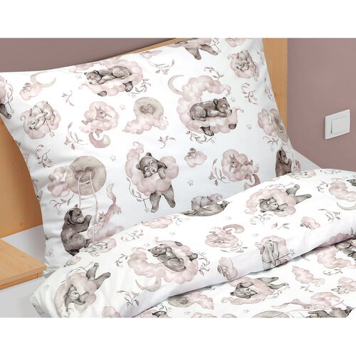 Bellatex Baumwollbettwäsche Junior schlafender  Teddybär, 140 x 200 cm, 70 x 90 cm