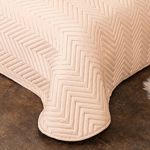 4Home Tagesdecke Doubleface Hellbraun/Braun, 140 x 240 cm, 1 Stück 40 x 40 cm