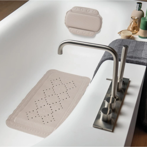 Spirella Rutschfeste Badewannenmatte ALASKA, hellbraun, 91 x 36 cm