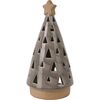 Świecznik porcelanowy na świeczkę tea light Christmas tree, brązowy, 10 x 20 cm