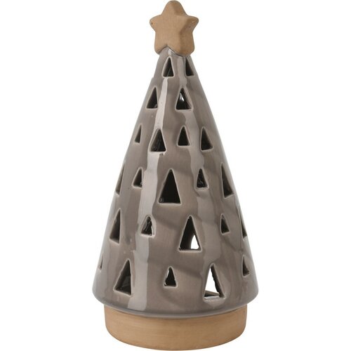 Porzellan-Kerzenhalter für TeekerzeChristmas tree Braun, 10 x 20 cm