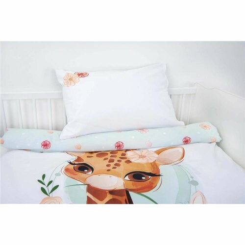 Lenjerie de pat pentru copii Herding Giraffe  din flanelă, 100 x 135 cm, 40 x 60 cm