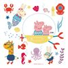 Samolepilna dekoracija Peppa pig Sea, 30 x 30 cm