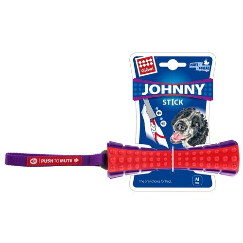 GiGwi Quietschendes Spielzeug für Hunde Johnny Stick aport rot, 20 x 5,5 cm