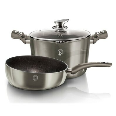 Set veselă 3 piese Berlinger Haus Carbon MetallicLine, cu capac de strecurare