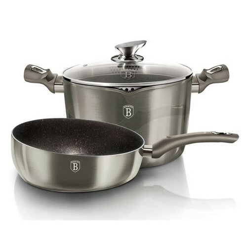 Set veselă 3 piese Berlinger Haus Carbon MetallicLine, cu capac de strecurare