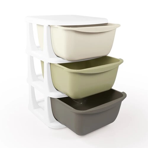 Raft din plastic pentru copii cu 3 sertare Dolu,36,5 x 58,5 x 38 cm