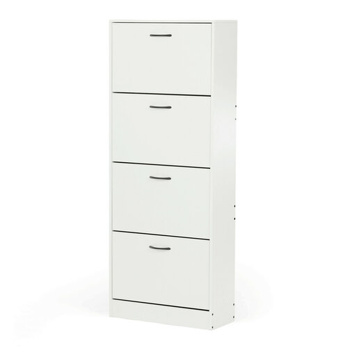 Výklopný botník se 4 přihrádkami COMPACT White, bílá
