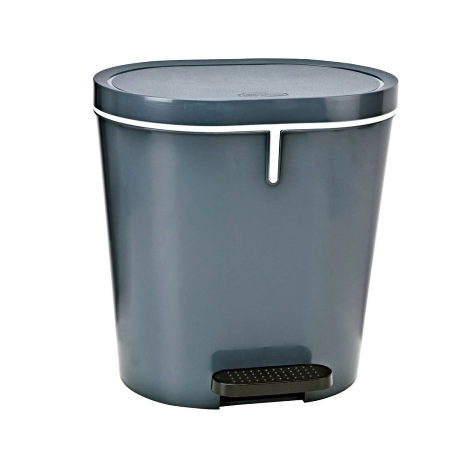 Denox pedálos hulladékgyűjtő 8 l , ovális,antracit, szürke, 8 l