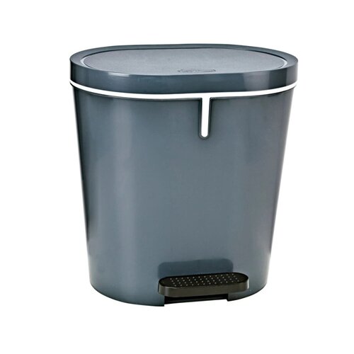 Denox Pedálos szemetes 8 l, ovális, antracit