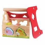 Căsuță sortare Ecotoys cu animale, 21 x 19 x 19 cm