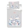 Dziecięca pościel bawełniana do łóżeczka Hipcie baby, 100 x 135 cm, 40 x 60 cm