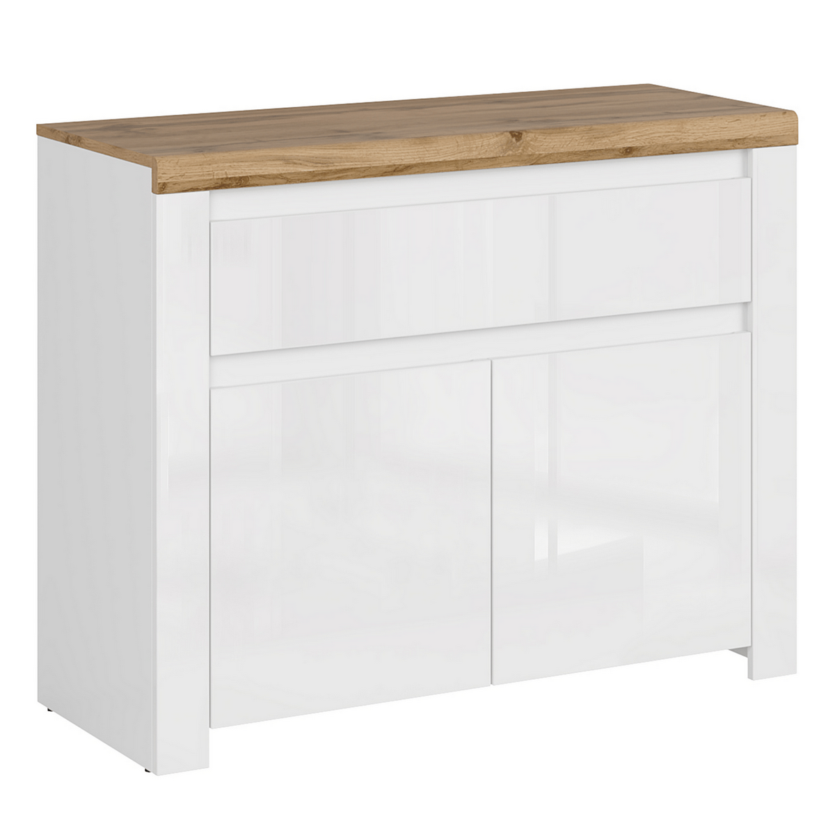 Skříňka VILGO 2D1S, lesklá bílá