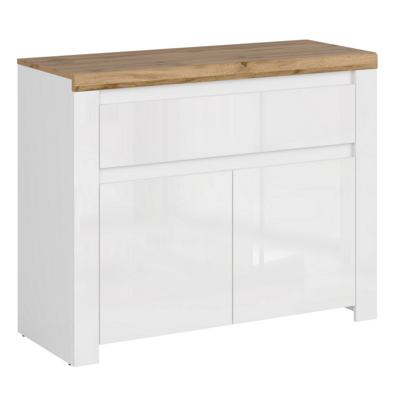 Skříňka VILGO 2D1S, lesklá bílá