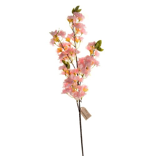 Floare artificială creangă înflorită roz, 100 cm