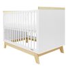 New Baby Crib Marcus cu barieră, alb/natural