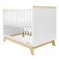 New Baby Crib Marcus cu barieră, alb/natural