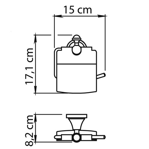 GEDY NV2513 Nevis držalo za toaletni papir spokrovom, krom