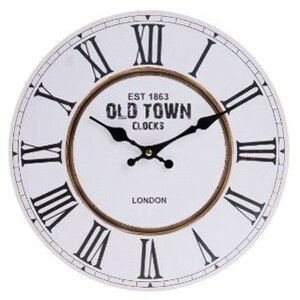 Fotografie Nástěnné hodiny Town, pr. 34 cm, dřevo