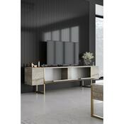 Luxe Travertine and Gold TV-asztal