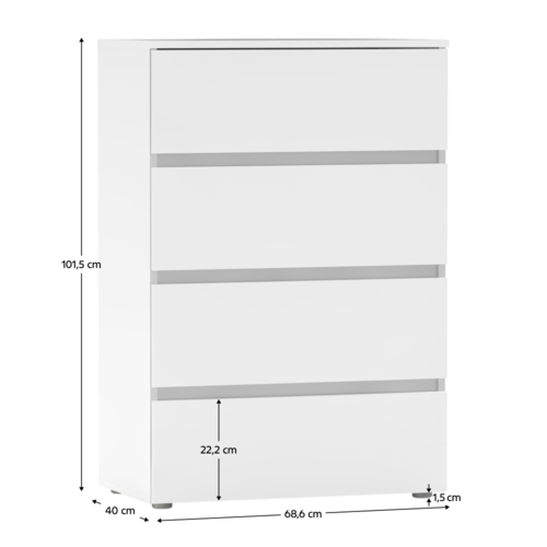 PARMAD komód, fehér