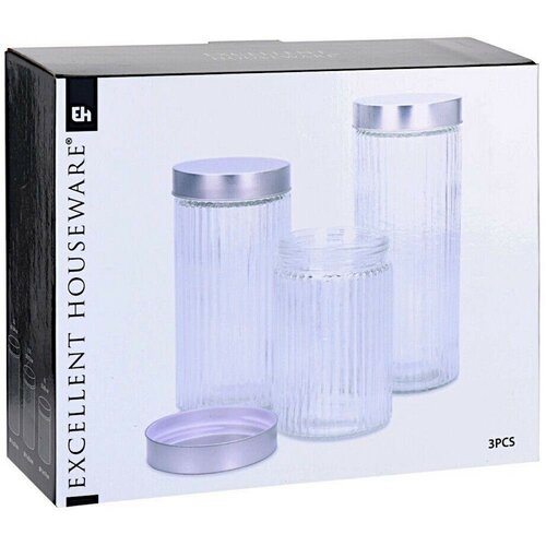 EH 3-dielna sada sklenených dóz na potraviny