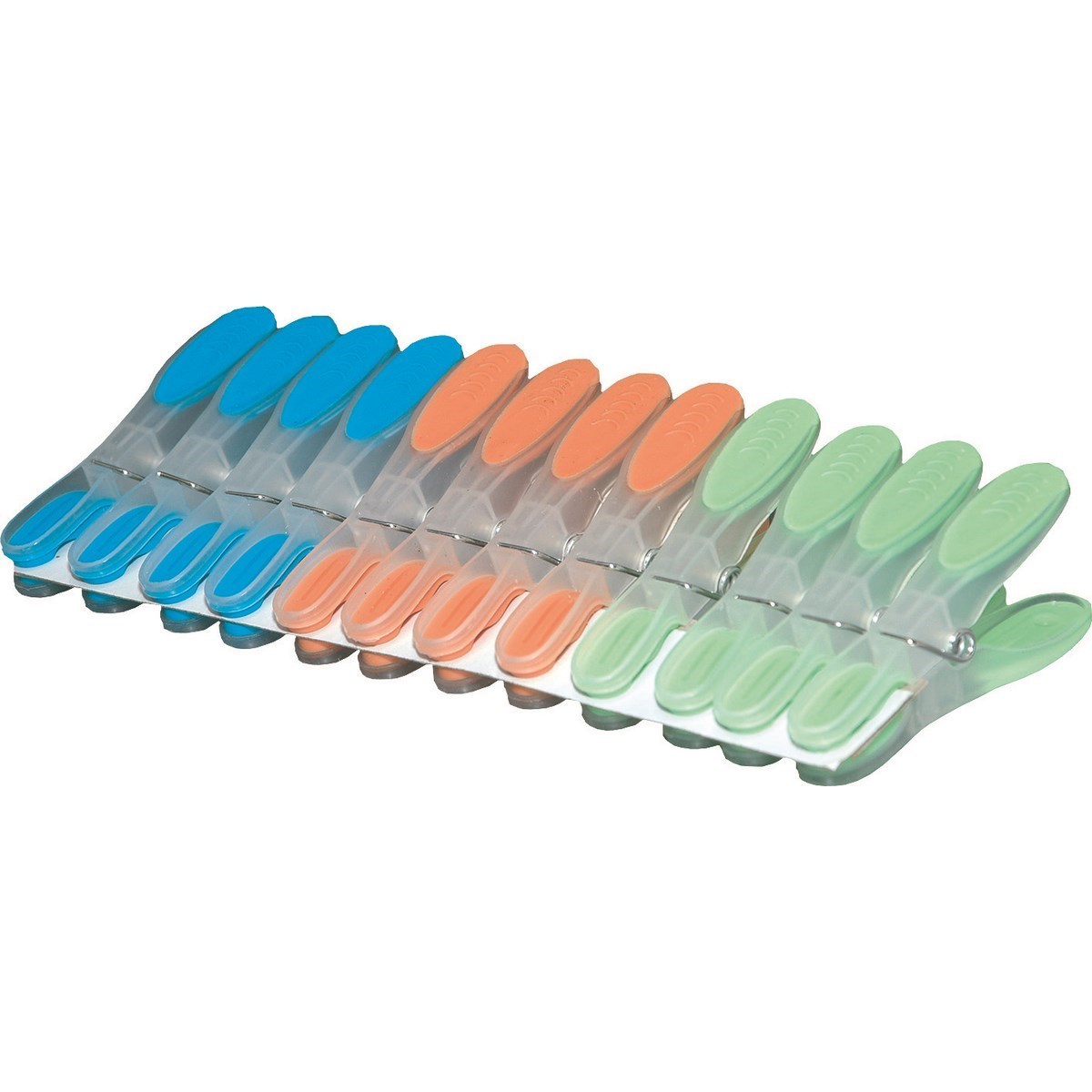 12dielna sada transparentných kolíčkov s gumou,