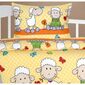 Bellatex Baby crepe lenjerie de pat Agata Sheepgalben 90 x 135 cm, 45 x 60 cm