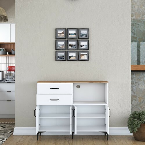 Skříň Jeby Walnut and White